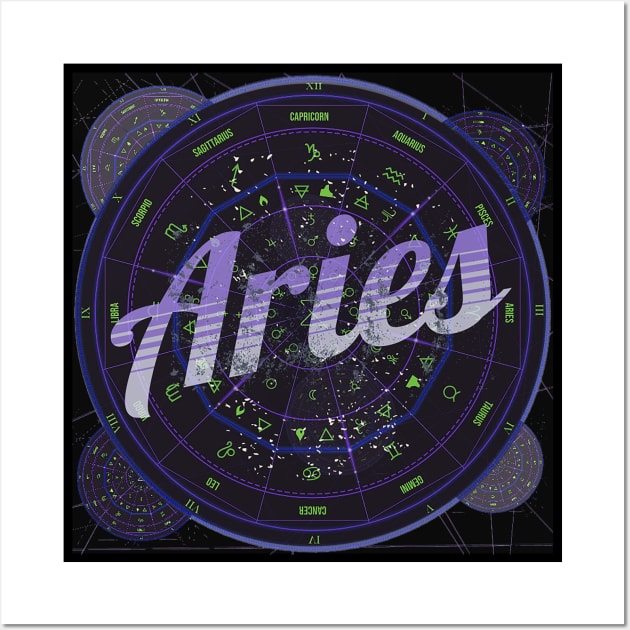 Aries Zodiac Astrology Wall Art by Aurora X